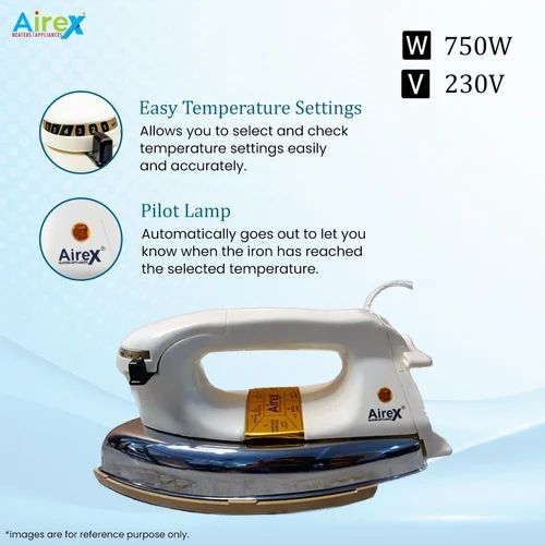 Airex Light Weight Dry Iron Plancha Golden Sole Plate Iron