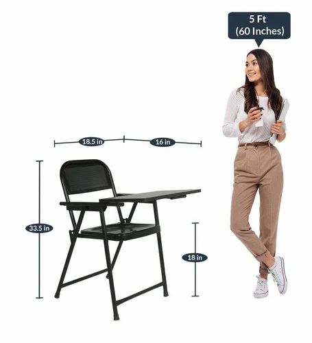 Folding Study Chair With Writing Pad